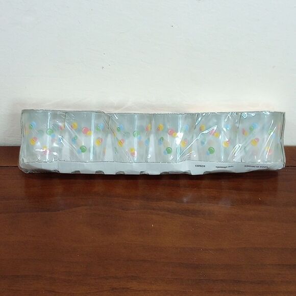 NEW! Set of 6 Vintage Luminarc 6 oz Hand Painted Balloon Print Drinking Glasses - Picture 1 of 5